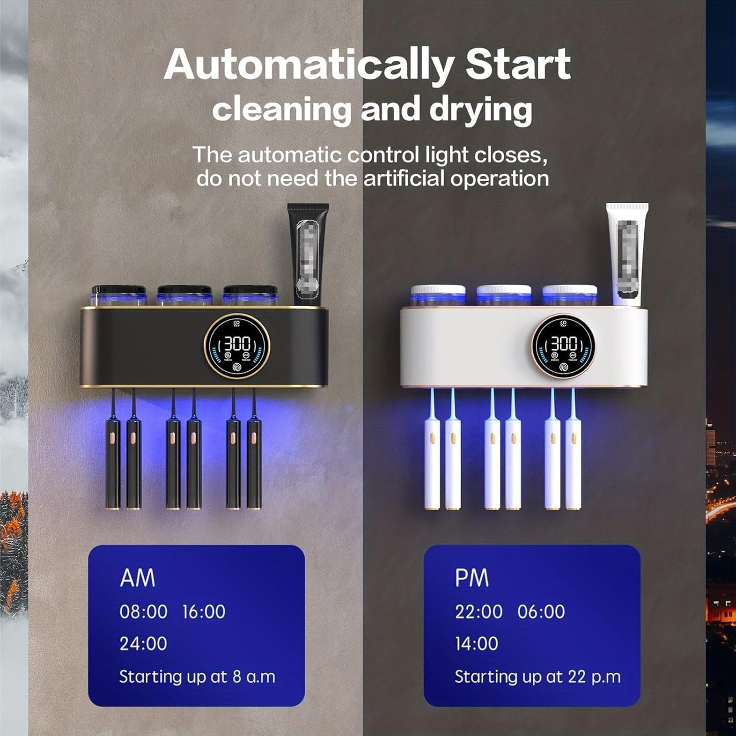 Smart Toothbrush Holder with UV Sanitizer™